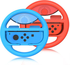 YONO Accessoires Grip Set geschikt voor Nintendo Switch Joy Con - Stuur en Controller Houder - Rood en Blauw