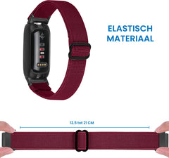 YONO Nylon Stretch Bandje geschikt voor Fitbit Inspire 3 - Bordeauxrood