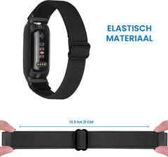 YONO Nylon Stretch Bandje geschikt voor Fitbit Inspire 3 - Zwart