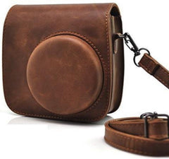 Vintage Case geschikt voor Fujifilm Instax Mini 8 en 9 Hoesje + Draagriem – Bruin