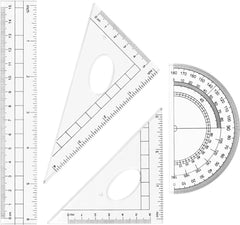 YONO Wiskunde School Set 10in1 - Passer / Geodriehoek / Liniaal / Potlood - Schoolspullen Middelbare - Oranje