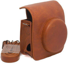 YONO Case geschikt voor Instax Mini 90 – Fujifilm Hoesje Vintage – Draagriem – Bruin