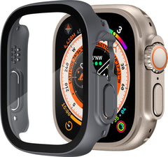 YONO Screen Protector Bumper geschikt voor Apple Watch Ultra (49mm) - Full Cover Case - Hoesje - Grijs