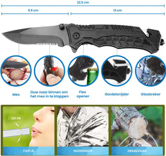 YONO Survival Kit Outdoor - Armband - Zakmes - Zaklamp - Vuurstarter - Kompas - Nooddeken en meer - XL Set