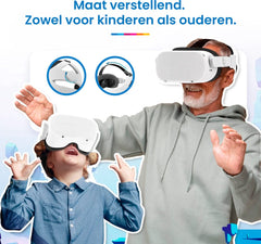 YONO Elite Strap met VR Cover geschikt voor Oculus Quest 2 - Verstelbare Comfortabele Strap met Hoofdkussen Meta Quest 2 - 3D Bril Accessoires - Wit