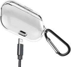 YONO Siliconen Hoesje geschikt voor Apple Airpods Pro 1 / 2 - Met Clip - Transparant