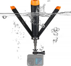 YONO Floating Stick geschikt voor GoPro / DJI Osmo / Insta360 - Uitschuifbare Tripod Grip Waterproof - Zwart