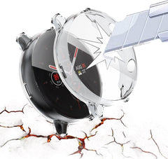 YONO Full Cover Bumper geschikt voor Samsung Galaxy Watch Active 2 44mm – Siliconen Case Screenprotector Hoesje – Transparant