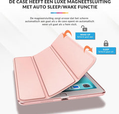 YONO Hoes geschikt voor iPad 10.2 – 2021/2020/2019 – 10.2 inch – Flip Cover Case – Rose Gold