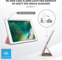 YONO Hoes geschikt voor iPad 10.2 – 2021/2020/2019 – 10.2 inch – Flip Cover Case – Rose Gold