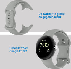 YONO Bandje geschikt voor Google Pixel 2 - Siliconen Armband - Grijs