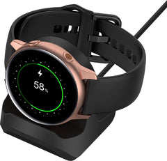 YONO Stand Houder geschikt voor Samsung Galaxy Watch Oplader - 5 - 4 - 3 - Active 2 - Siliconen Dock – Zwart
