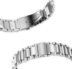 YONO Schakel Bandje 20mm - Luxe Stalen Horlogebandje geschikt voor Samsung Galaxy Watch 7 / 6 / 5 / Pro / 4 / 3 / Active 2 - Polar Ignite / Unite – Huawei - Zilver