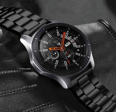 YONO Schakel Bandje 20mm - Luxe Stalen Horlogebandje geschikt voor Samsung Galaxy Watch 7 / 6 / 5 / Pro / 4 / 3 / Active 2 - Polar Ignite / Unite – Huawei - Zwart