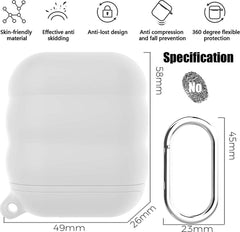 YONO Siliconen Hoesje geschikt voor Apple Airpods - Soft Case met Clip - Waterdicht - Wit