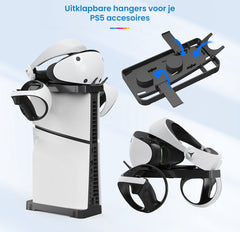 YONO Smart Standaard geschikt voor Playstation 5 Slim - PS5 Horizontale en Verticale Houder in 1 - Stand Liggend - Zwart