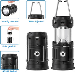 YONO LED Lantaarn Oplaadbaar - Camping Lamp - Kampeerlamp - Tentlamp - Windlicht - 2 Stuks