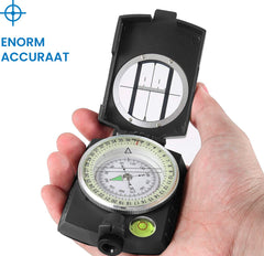 YONO Militair Kompas - Inklapbaar Kaart Compass voor Outdoor en Survival - Professioneel Metalen Design met Kaartlezer - Zwart