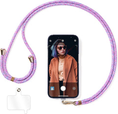YONO Telefoonkoord Universeel - Nylon Telefoon Ketting Verstelbaar - Irispaars