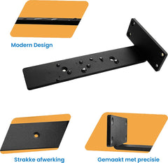 YONO Plankdragers Metaal - Zwevende Plankhouder Wandsteun - 15cm - Zwart - 2 Stuks