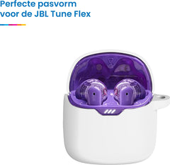 YONO Soft Case geschikt voor JBL Tune Flex - Siliconen Hoesje met Clip - Wit
