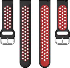 YONO Sport Air Smartwatch Bandje 20mm - Horlogebandje geschikt voor Samsung Galaxy Watch 7 / 6 / 5 / Pro / 4 / 3 / Active 2 - Polar Ignite / Unite – Huawei - Zwart / Rood