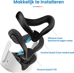 YONO Cover geschikt voor Oculus / Meta Quest 2 VR Bril - Siliconen Case Masker - Zwart