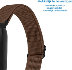 YONO Nylon Stretch Bandje geschikt voor Fitbit Inspire 3 - Bruin
