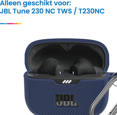 YONO Soft Case geschikt voor JBL Tune 230 NC TWS / T230NC - Hoesje met Clip - Donkerblauw