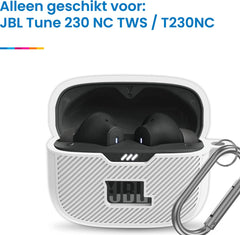 YONO Soft Case geschikt voor JBL Tune 230 NC TWS / T230NC - Hoesje met Clip - Wit