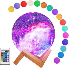 YONO Galaxy Maanlamp Draadloos - Tafellamp met LED Verlichting - Moon Planeet Lamp - Kinderkamer - Slaapkamer - 18cm