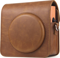 YONO Case geschikt voor Fujifilm Instax Square SQ1 - Hoes met Draagriem - Cameratas - Bruin