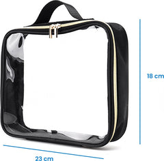 YONO Reis Toilettas Set voor Toiletartikelen – Transparante Travel Organizer Bag 2-Pack - Zwart