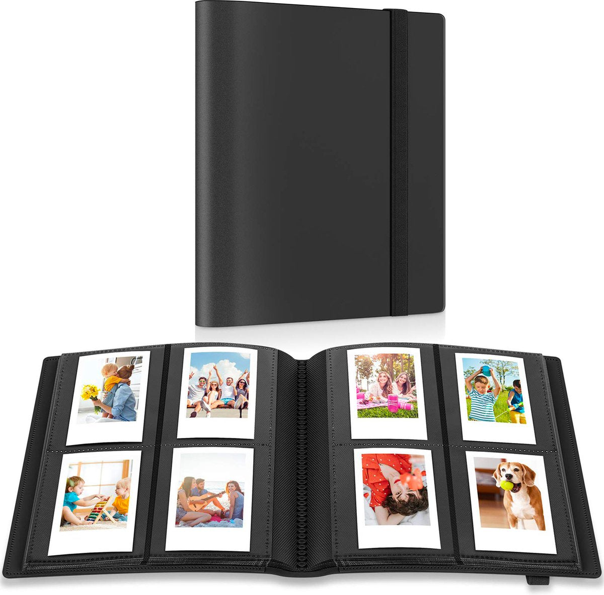 YONO Fotoalbum 160 voor Instant Camera Fotopapier - Fotoboek Geschikt voor Fujifilm Instax Mini 12 / 11 / 9 / 8 / 7s / 25 / 90 / Link / SP-2 / Liplay - Film Polaroid - Kodak - Square en Meer - Zwart