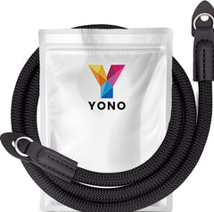 YONO Camera Riem Nylon voor Compact Camera en Systeemcamera - Vintage Schouder Strap geschikt voor Canon / Nikon / Sony / Panasonic - Zwart