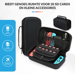 YONO Hard Case Medium geschikt voor Nintendo Switch / Oled - Koffer Opbergtas voor Joy Con en Accessoires - Zwart