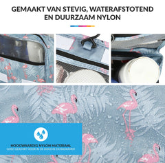 YONO Reis Toilettas en Etui met Ophang Haak voor Toiletartikelen – Travel Organizer – Cosmetica Tas – Flamingo