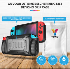 YONO Grip Case Cover geschikt voor Nintendo Switch – Hoes Beschermhoes Accessoires met Ergonomische Handgrip – Zwart