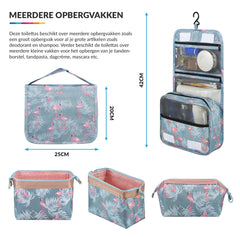 YONO Reis Toilettas en Etui met Ophang Haak voor Toiletartikelen – Travel Organizer – Cosmetica Tas – Flamingo