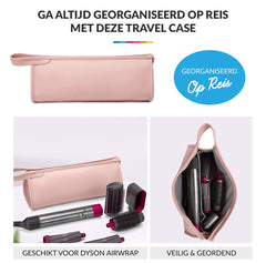 YONO Travel Case geschikt voor Dyson Airwrap Styler & Dyson Supersonic Föhn - Opbergtasje Stijltang - Reistas - Etui Organizer - Lichtroze