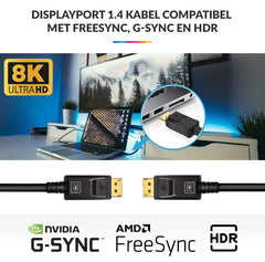 YONO Premium Displayport Kabel 1.4 - 1.5 Meter