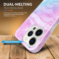 YONO Hoesje geschikt voor iPhone 13 Pro - Shock Proof Case - Marmer Indigo