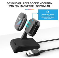 YONO Oplader Dock geschikt voor Fitbit Versa 3 / 4 / Sense - Oplaadkabel – Stand – Zwart