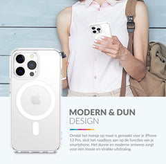 YONO Hoesje geschikt voor iPhone 13 met Draadloos Opladen Functie - Shock Proof Magnetische Case - Transparant