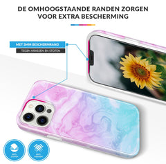 YONO Hoesje geschikt voor iPhone 13 Pro - Shock Proof Case - Marmer Indigo