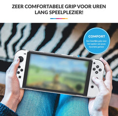 YONO Crystal Case geschikt voor Nintendo Switch OLED - Hoesje met Game Card Opbergruimte - Transparant