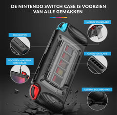 YONO Grip Case Cover geschikt voor Nintendo Switch – Hoes Beschermhoes Accessoires met Ergonomische Handgrip – Zwart
