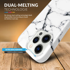 YONO Hoesje geschikt voor iPhone 13 Pro - Shock Proof Case - Marmer Carrara