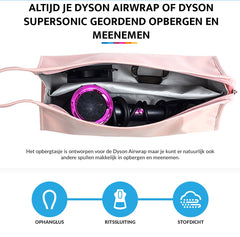 YONO Travel Case geschikt voor Dyson Airwrap Styler & Dyson Supersonic Föhn - Opbergtasje Stijltang - Reistas - Etui Organizer - Lichtroze