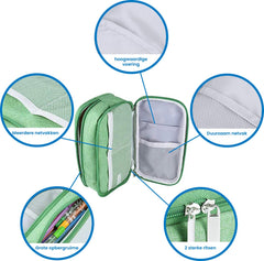 YONO Pennen Etui Large - Pennenzak voor Kinderen en Volwassenen - Schooletui voor Jongens en Meisjes - Back To School - Groen